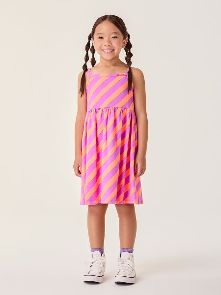 Vestido Infantil de Alça com Listras Bimbi