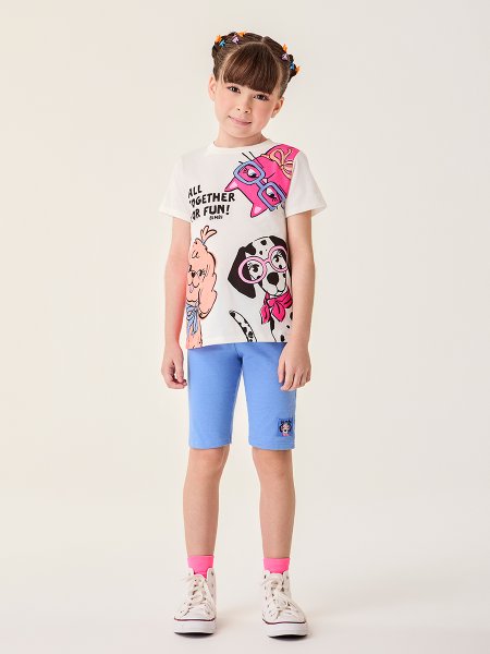 Conjunto Infantil Menina Bimbi Azul All Together For Fund