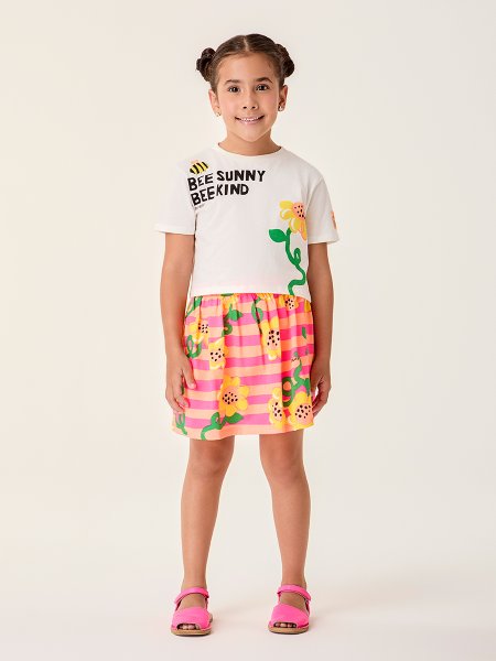 Conjunto Infantil Menina Bimbi Listrado Bee Sunny Bee Kind