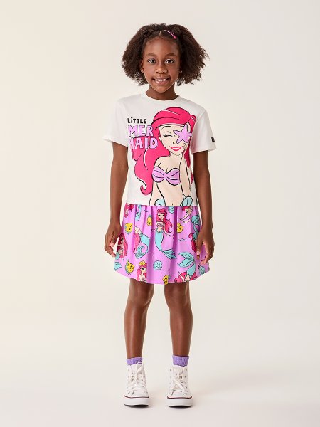 Conjunto Infantil Disney Lilás da Ariel Bimbi