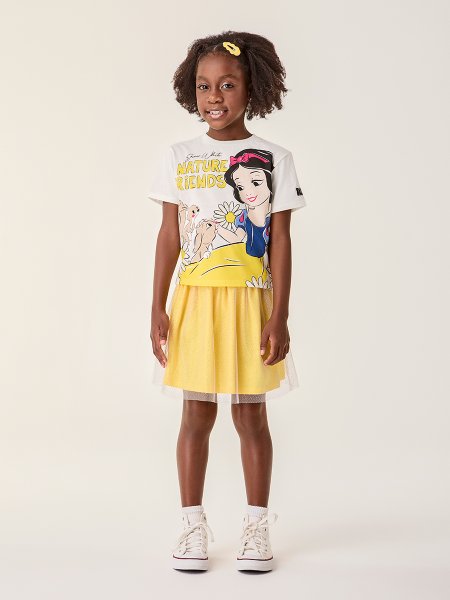 Conjunto Infantil Disney Branca de Nete com Tule Bimbi