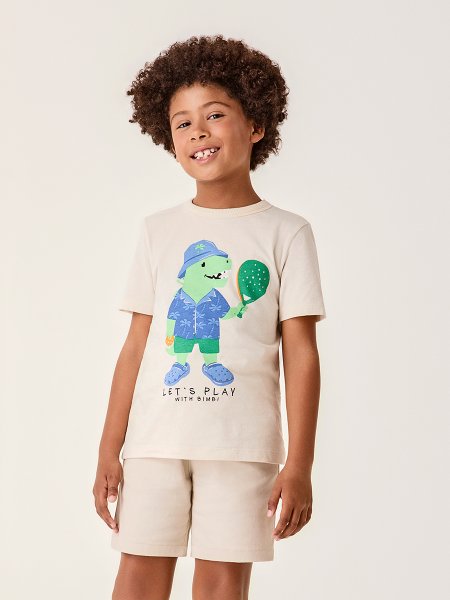 Camiseta Infantil Menino Bimbi Let's Play With Bimbi