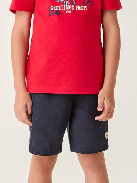 Bermuda Infantil Menino Preta com CadarçoBimbi