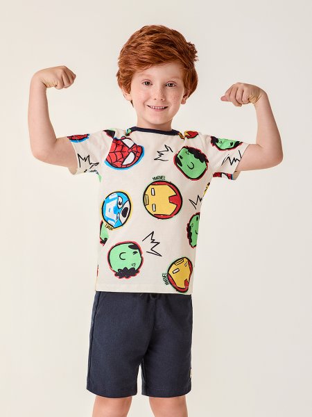 Camiseta Infantil Menino Bimbi Marvel Sketch