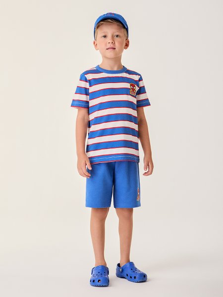 Conjunto Infantil Menino Spider-Man com Listras Azuis Bimbi