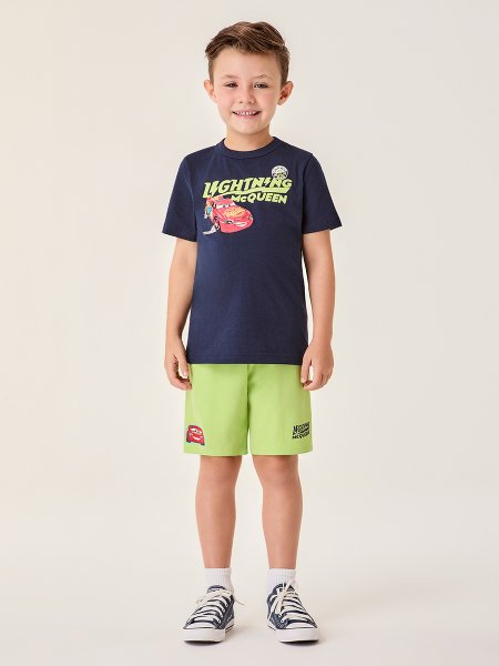Conjunto Infantil Menino Bimbi Verde Neon Lightning McQueen