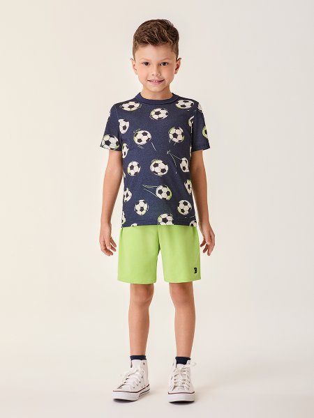 Conjunto Infantil Menino Bimbi Verde Limão de Futebol