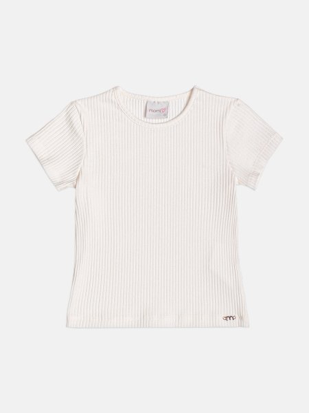 Blusa Infantil Menina Canelada Off White Momi