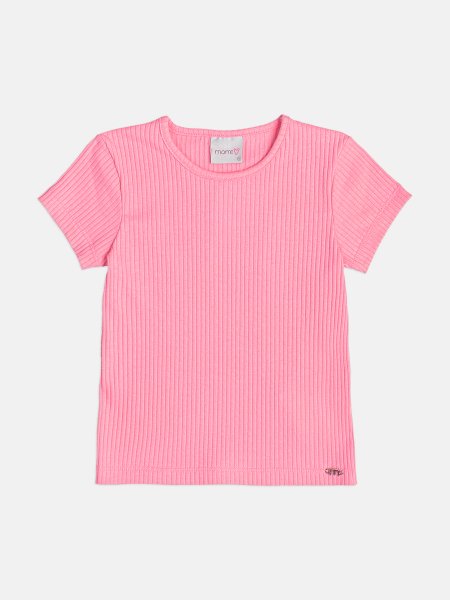 Blusa Infantil Menina Canelada Rosa Baby Momi