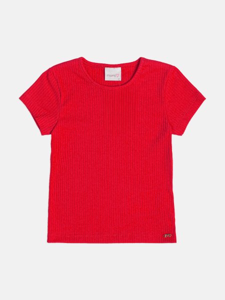 Blusa Infantil Menina Canelada Vermelho Preppy Momi