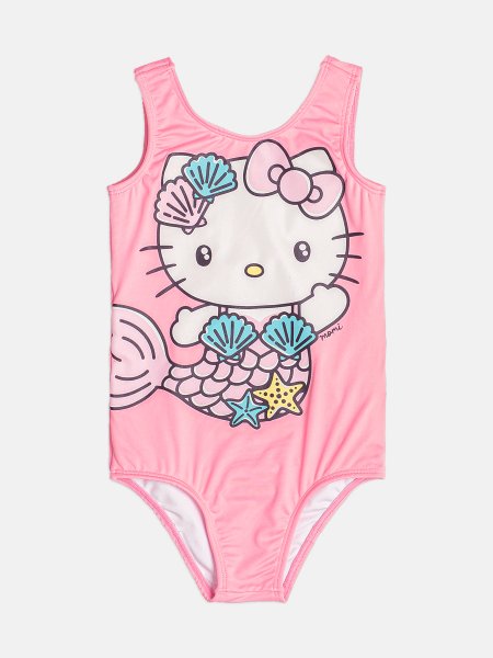 Maiô Infantil Menina da Hello Kitty Sereia com Proteção UV Momi