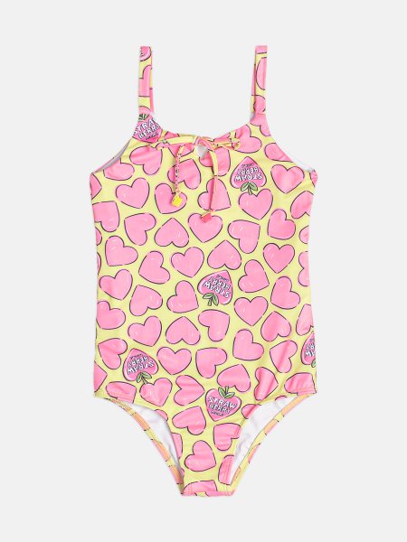 Maiô Infantil Menina Heart Fruits com Amarração e Proteção UV Momi