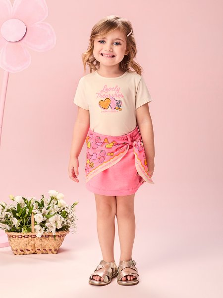 Conjunto Infantil Menina com Lenço Transpassado Momi