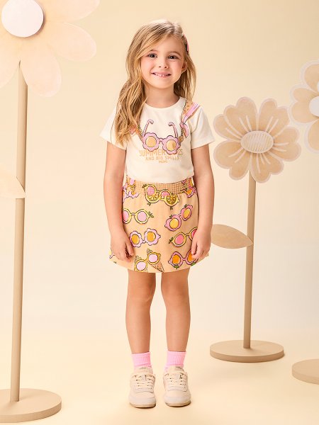 Conjunto Infantil Menina Fruit Sunglass com Estampa de Lenço Momi