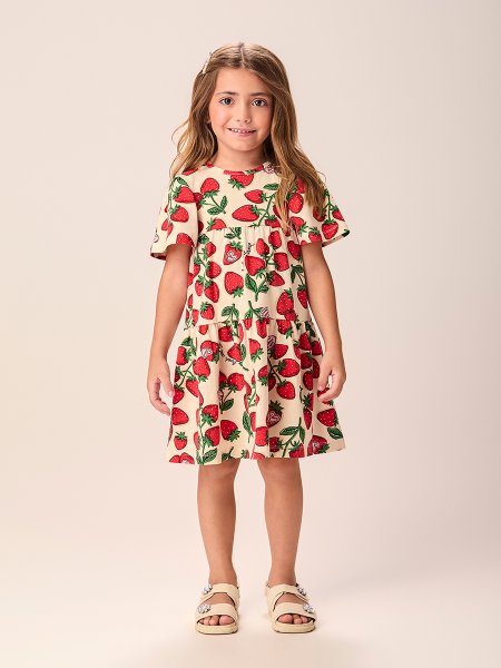 Vestido Infantil Menina Sweet Strawberries Momi