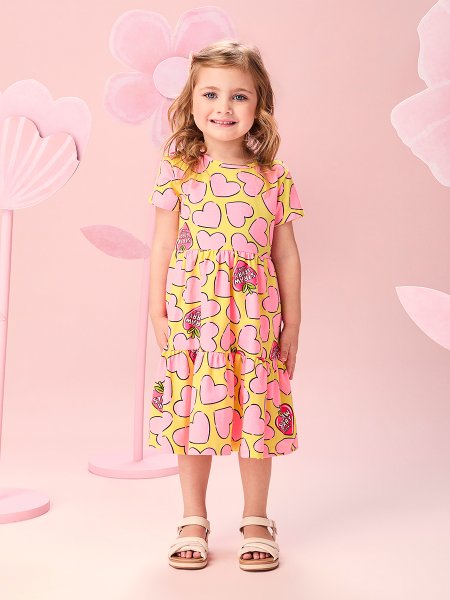 Vestido Infantil Menina Heart Fruits Momi