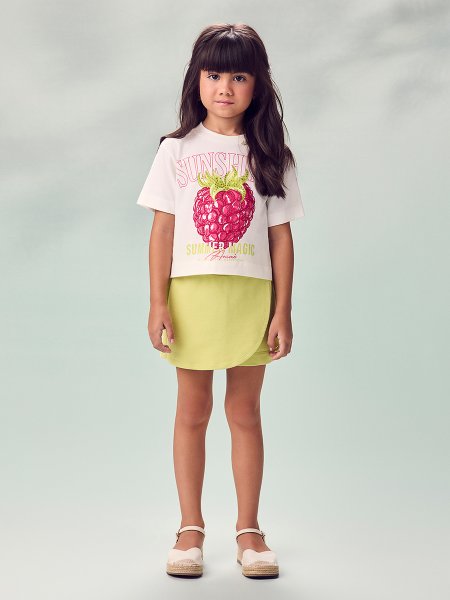 Conjunto Infantil Menina Animê Raspberry Summer Magic com Strass