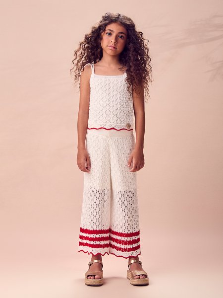 Conjunto Blusa E Calça Tricô Animê Kids