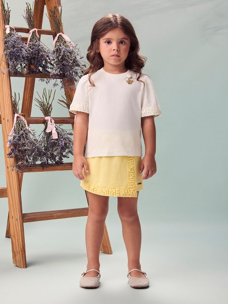 Conjunto Infantil Menina Animê com Renda Animê e Pingente