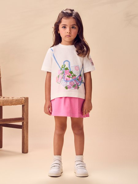 Conjunto Infantil Menina Strawberry Market com Strass Animê