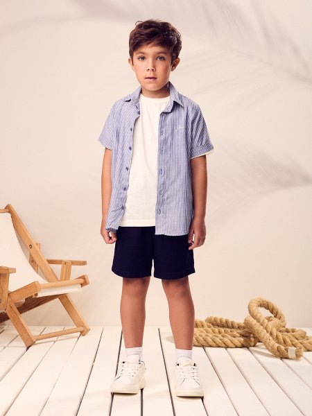 Camisa Menino Youccie Infantil Listrada Clássica