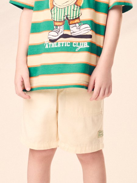  Bermuda Menino Youccie Infantil Creme com Cadarço