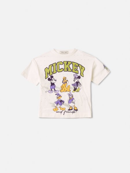 Blusa Infantil Menina Animê Disney Mickey e Amigos com Strass