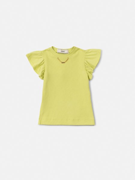 Blusa Infantil Menina Animê Canelada com Mangas Evasê e Correntaria