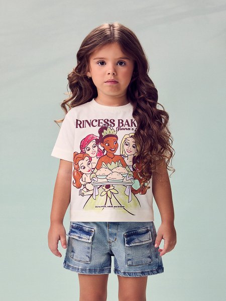 Blusa Infantil Menina Animê Princesas Disney 