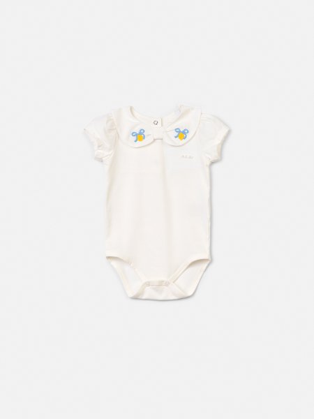 Body Com Gola Laço E Patch Limão Animê Bebê