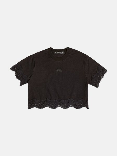 Cropped Feminino com Renda Preto da Authoria