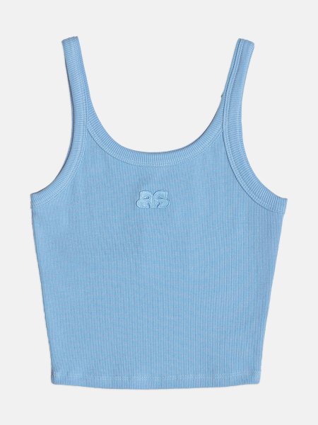 Top Femininoem Ribana Azul com Patch Authoria
