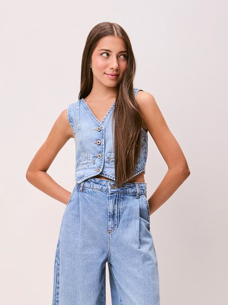 Colete Jeans Feminino com Botões Authoria