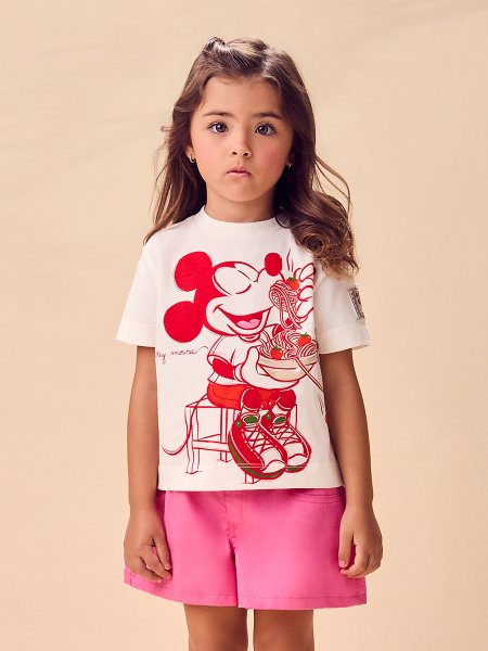 Blusa Infantil Menina Animê Disney Mickey Mouse Dinner Animê