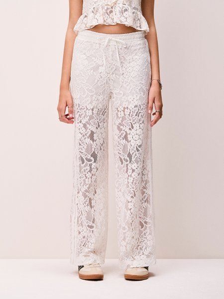 Calça Feminina Authoria Wide de Renda Off