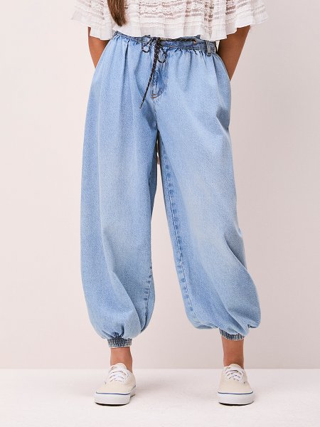 Calça Feminina Authoria Denim Aladim com Cadarço