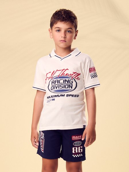 Camiseta Polo Menino Youccie Infantil Full Throttle Racing
