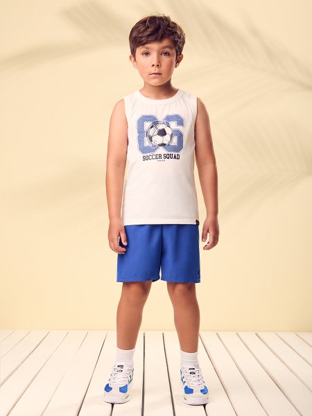 Conjunto Regata Menino Youccie Infantil Soccer Squad com Bermuda Tactel
