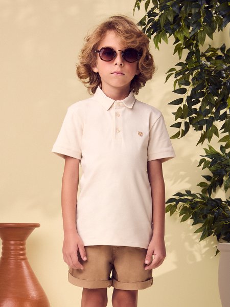 Polo Menino Youccie Off White com Patch