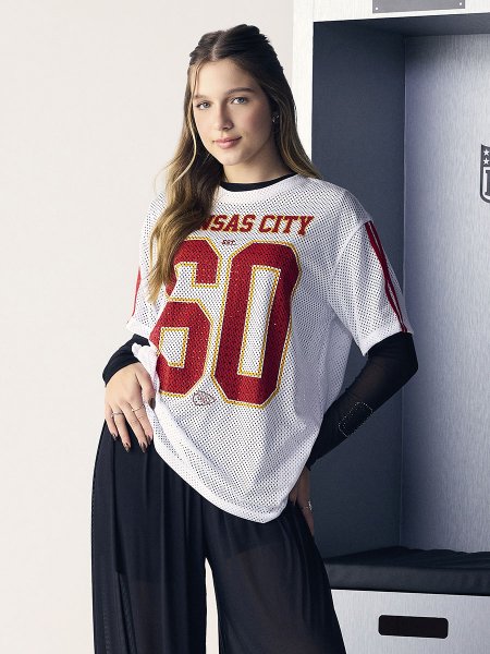 T-Shirt Over NFL Feminina College Kansas City Chiefs da Authoria