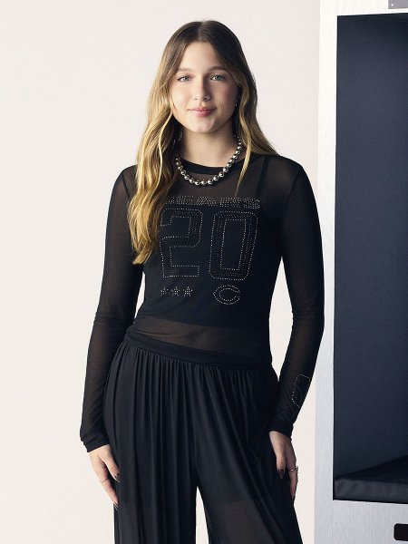 Blusa Feminina Authoria Tule NFL Number 20 com Strass Authoria