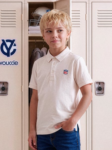 Polo Infantil NFL Classic Club Off White da Youccie