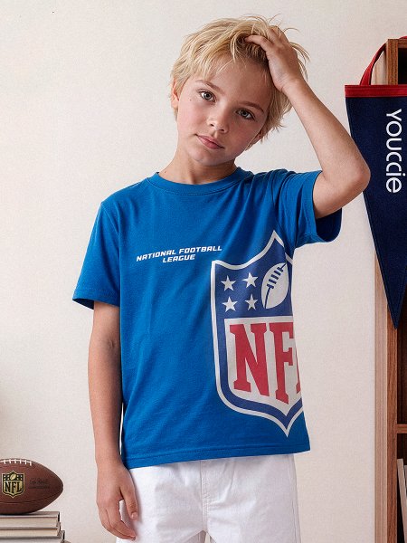Camiseta Infantil da NFL com Emblema Azul