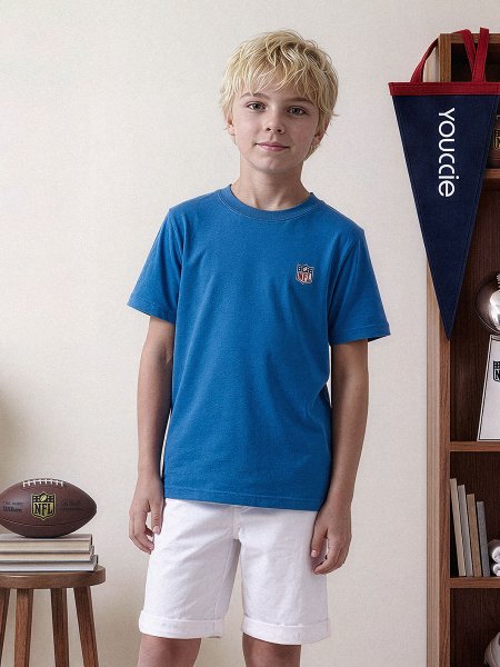 Camiseta Infantil da NFL com Patch Azul