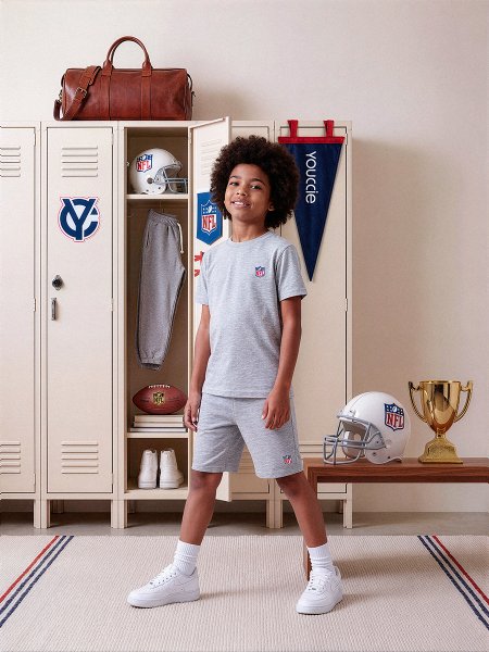 Bermuda Infantil NFL Mescla