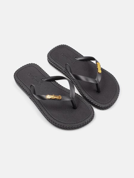 Chinelo Infantil Menina Flip Preto Animê