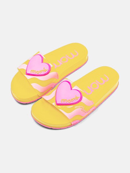 Chinelo Slide Infantil Menina Amarelo