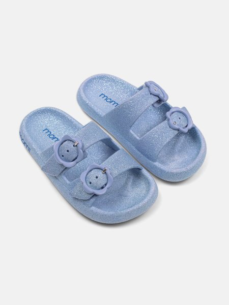 Chinelo Birken Infantil Momi Glitter Azul