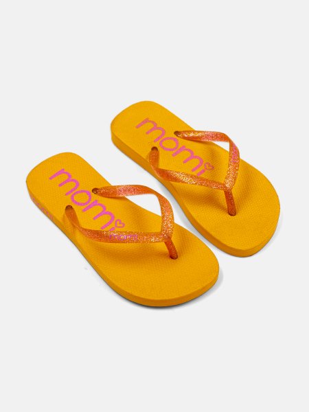 Chinelo Flip Momi Glitter Laranja