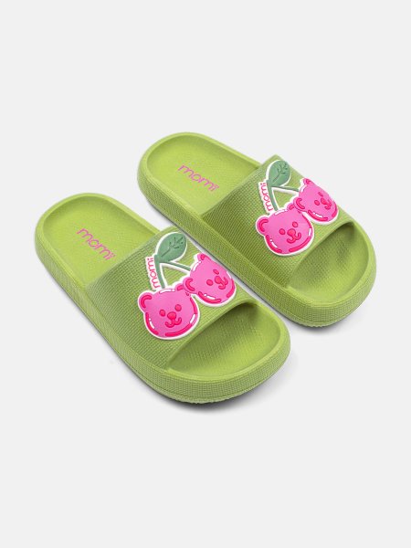 Chinelo Slide Infantil Momi Cherry Bear Verde